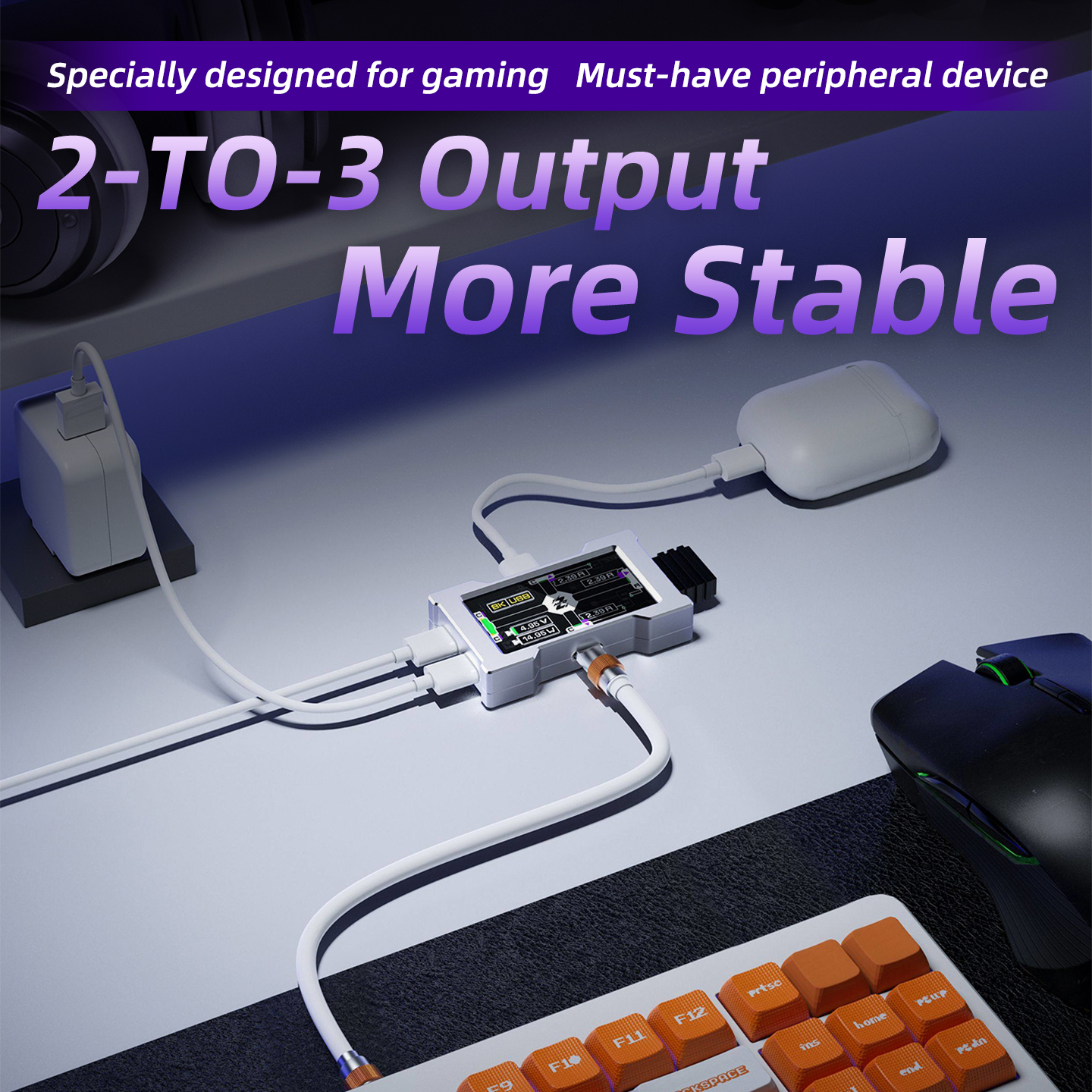 Desk Setup Usb Hub - HMHUB Gaming USB Hub - 2-To-3