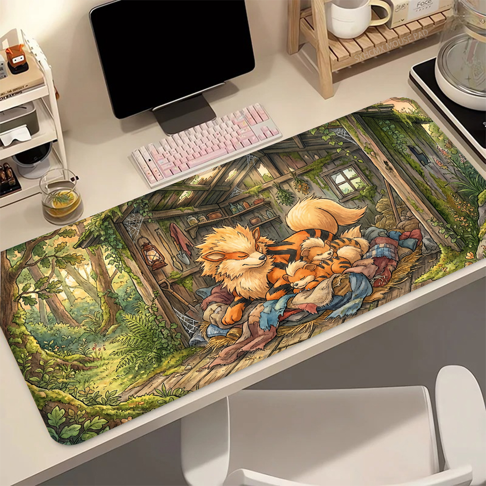 Desk Setup At Home - Cute Cartoon Mouse Pad Kawaii Anime