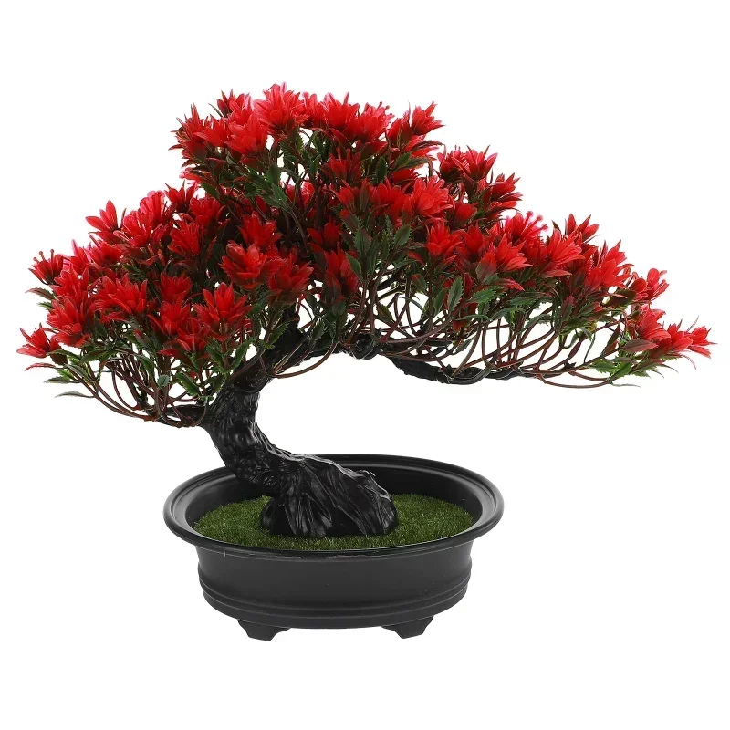 Desk Setup At Home - 2026-High-quality Artificial Red Half-Moon Rose Grass