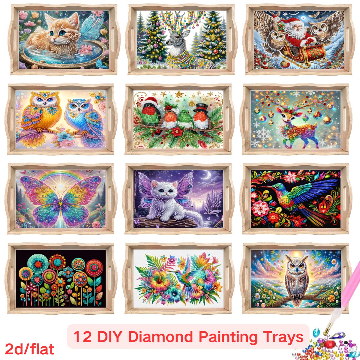 Desk Setup Organization - A DIY diamond painting square tray