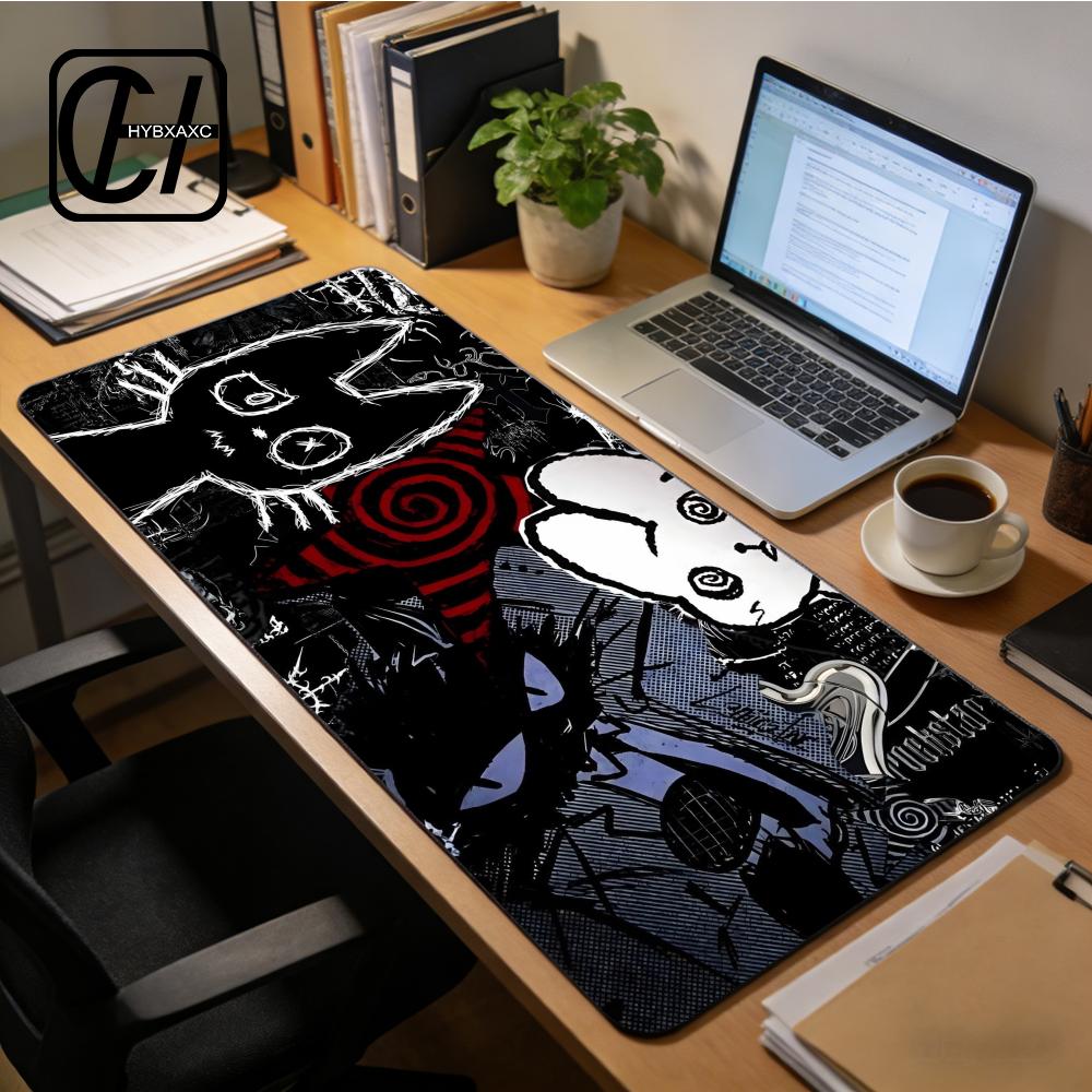 Desk Setup Red - Mouse Pad Dark Punk Grunge Red