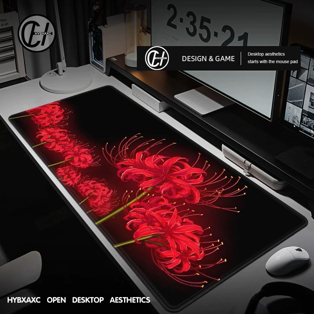 Desk Setup Red - Red Spider Lily Mouse Pad Desk