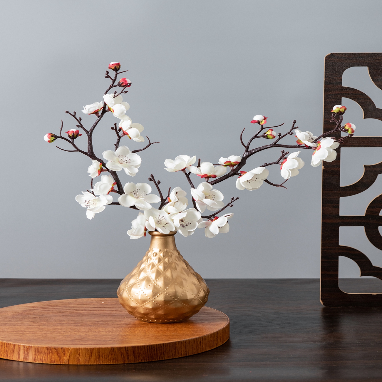 Desk Setup At Home - Artificial Flower Spring Plum Blossom Peach