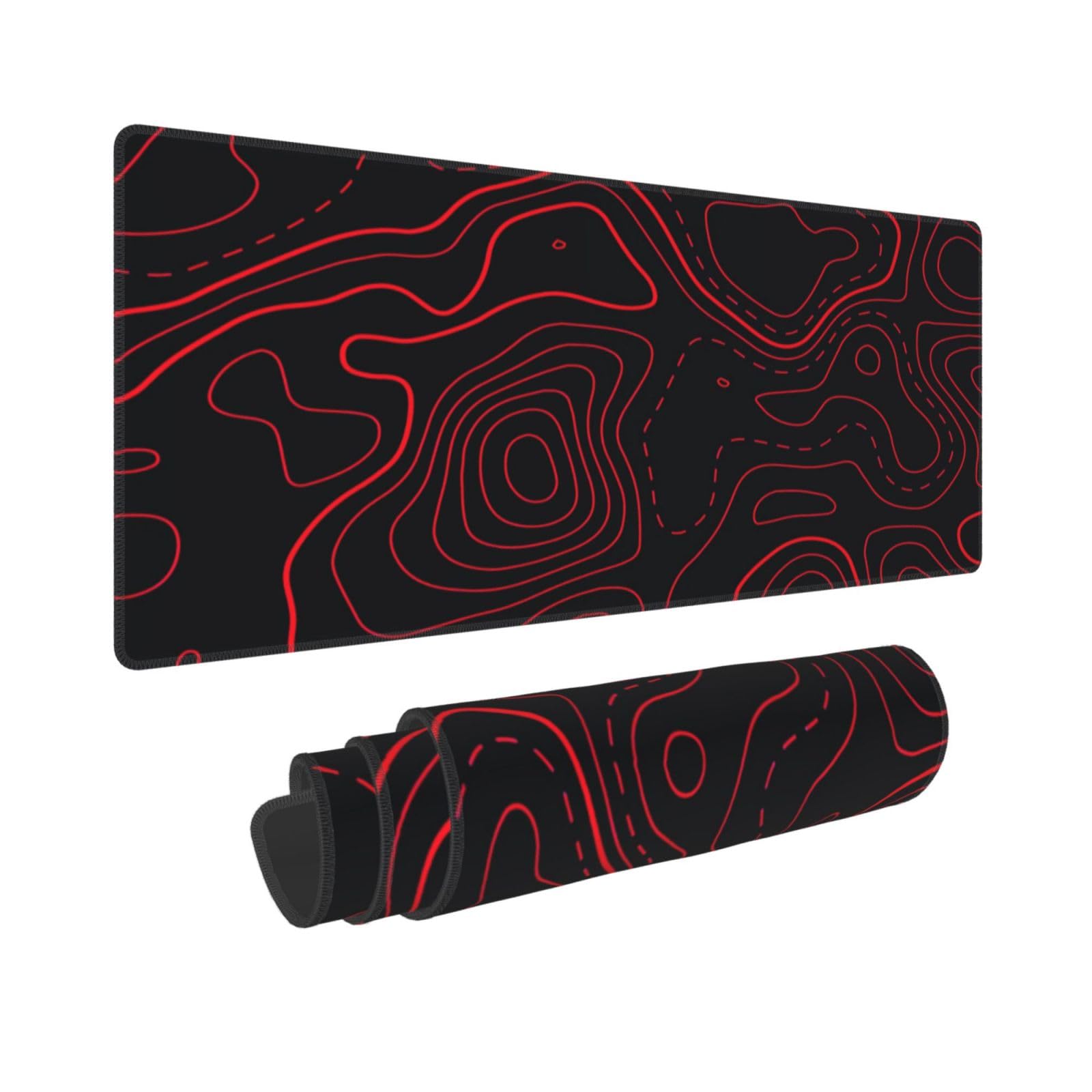 Red Black Topographic Gaming M – обзор и цена Desk Setup Red