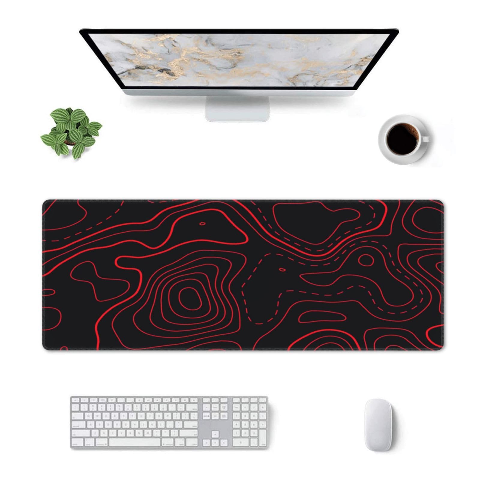 Red Black Topographic Gaming M – обзор и цена Desk Setup Red