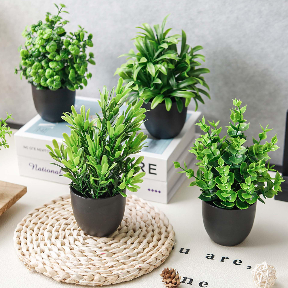 4 Packs Fake Plants Artificial – обзор и цена Desk Setup At Home