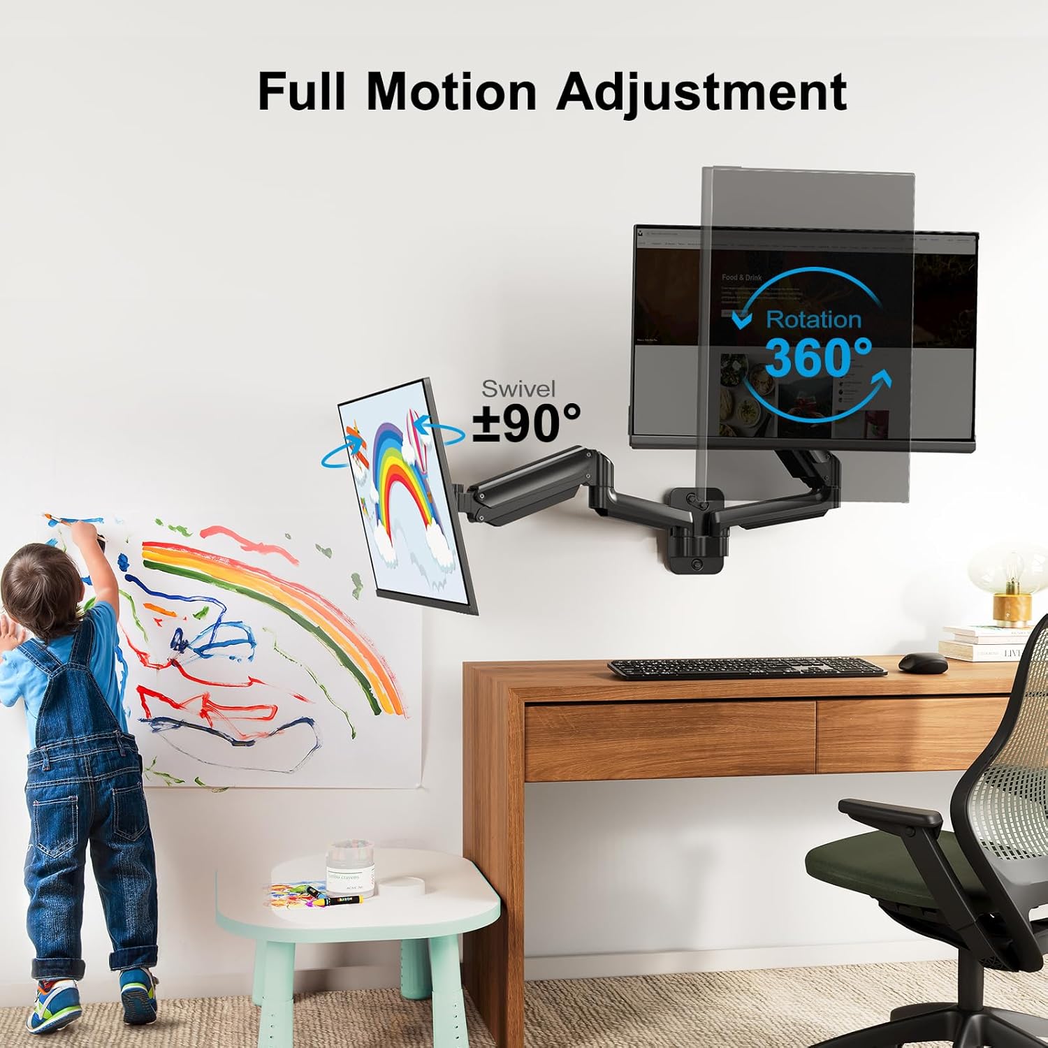 Dual Monitor Wall Mount for 17 – обзор и цена Desk Setup Home Office