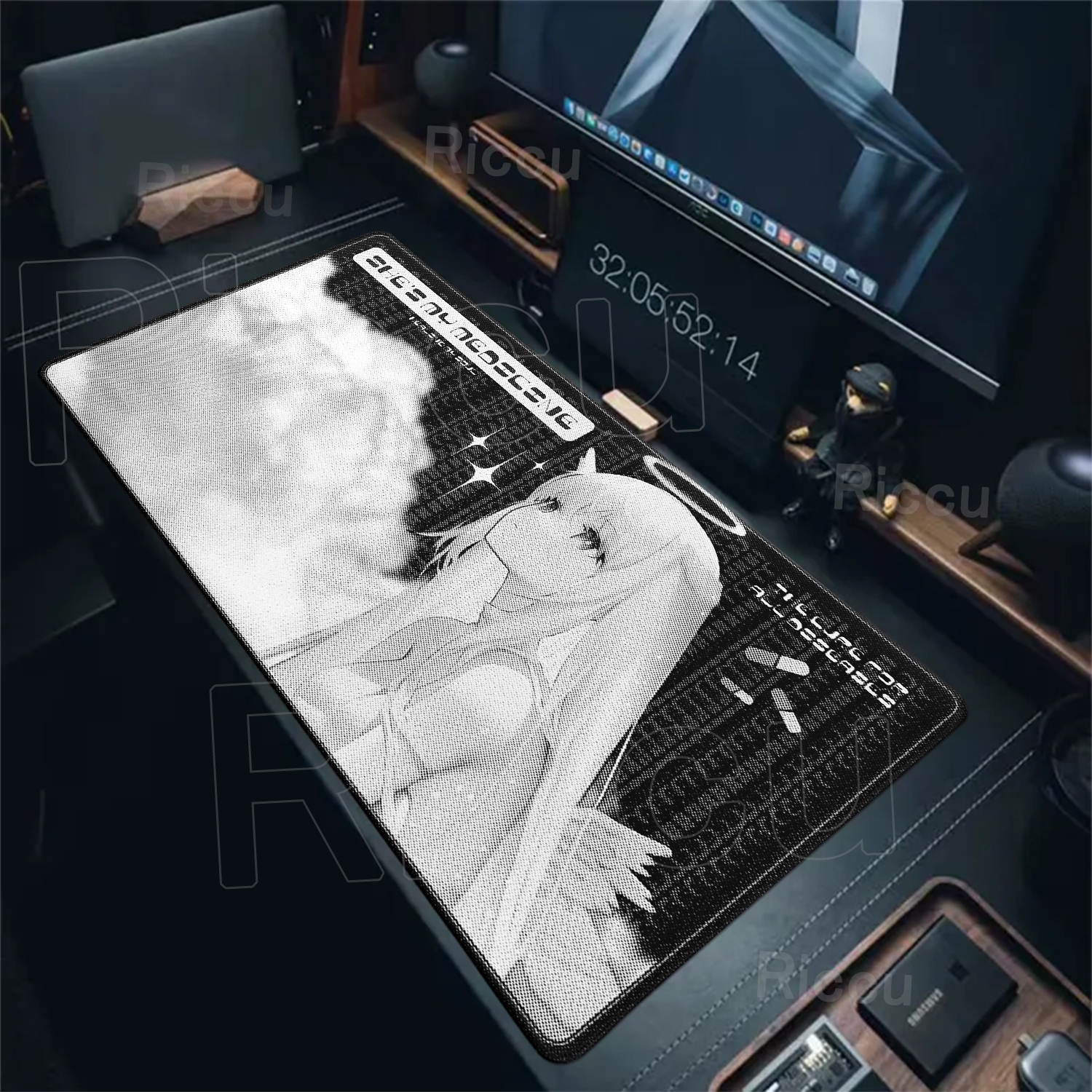 Angel Mousepad Black White Cut – обзор и цена Desk Setup Anime