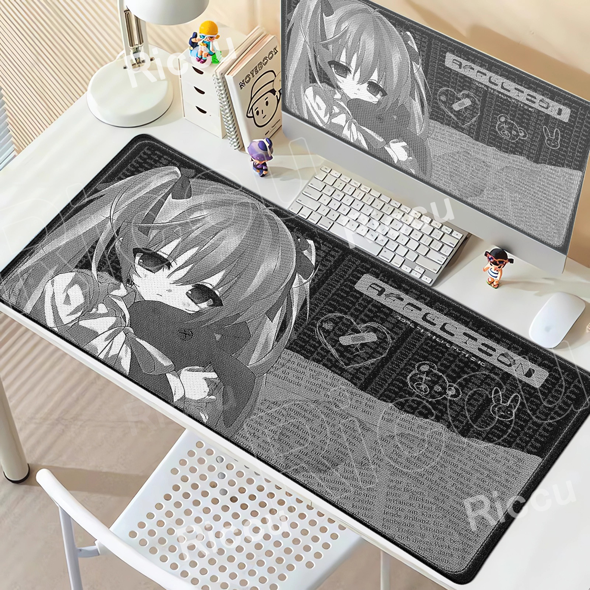 Angel Mousepad Black White Cut – обзор и цена Desk Setup Anime