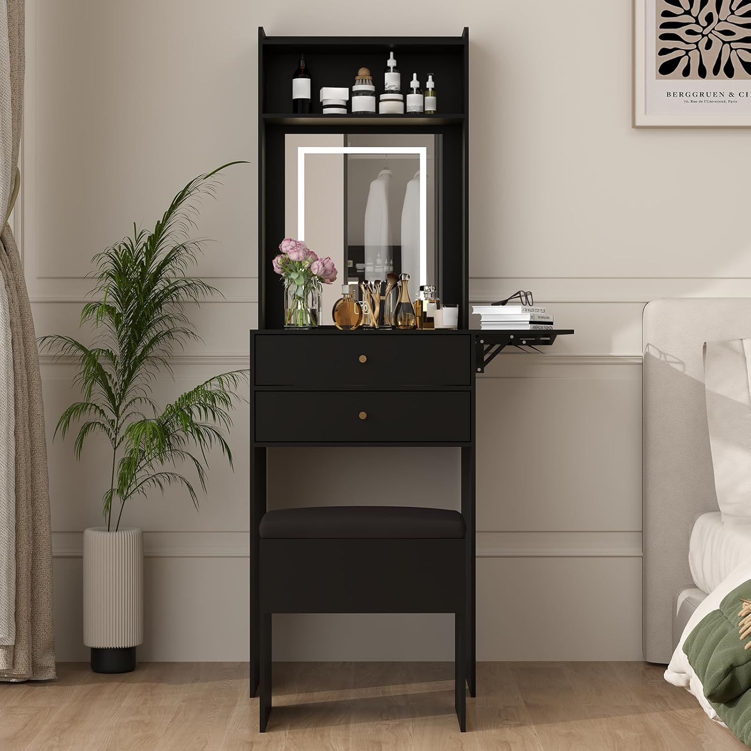 Mini Black Vanity Desk Set for – обзор и цена Desk Setup Black And Wood