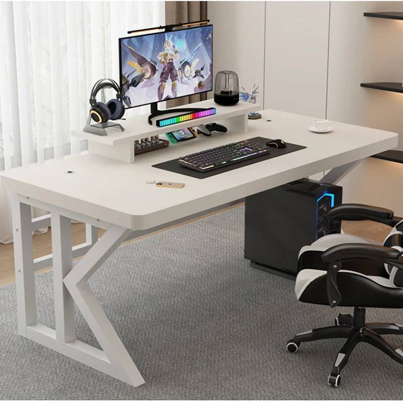 Shaped L Gaming Desk Table Pli – обзор и цена Desk Setup Monitor And Laptop