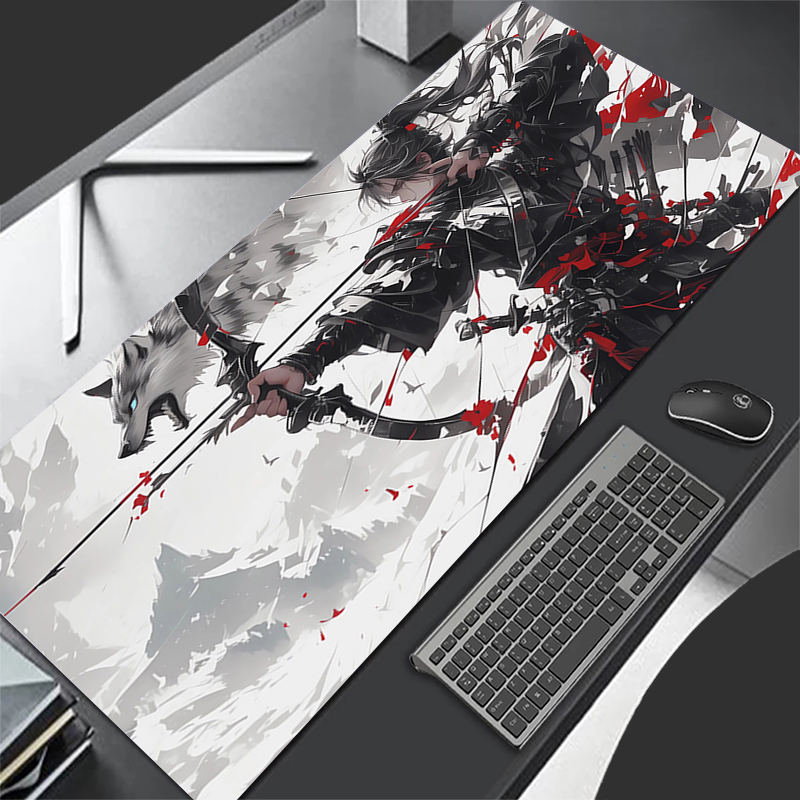 Moon Samurai Wolf Mouse Pad PC – обзор и цена Desk Setup Red