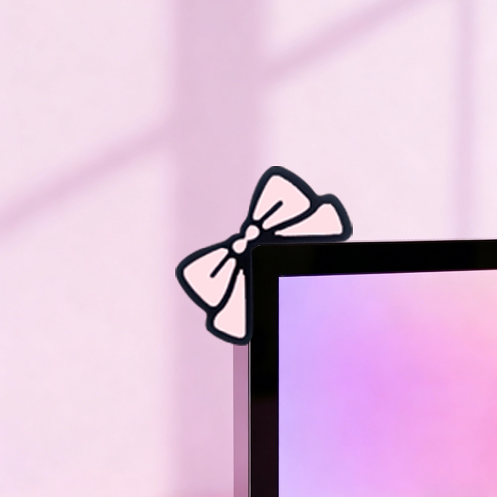 Cute Pink Bow Monitor Decor Ka – обзор и цена Desk Setup Monitor And Laptop
