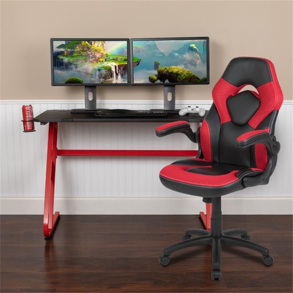 2 Piece Gaming Desk Set, Black – обзор и цена Desk Setup Red