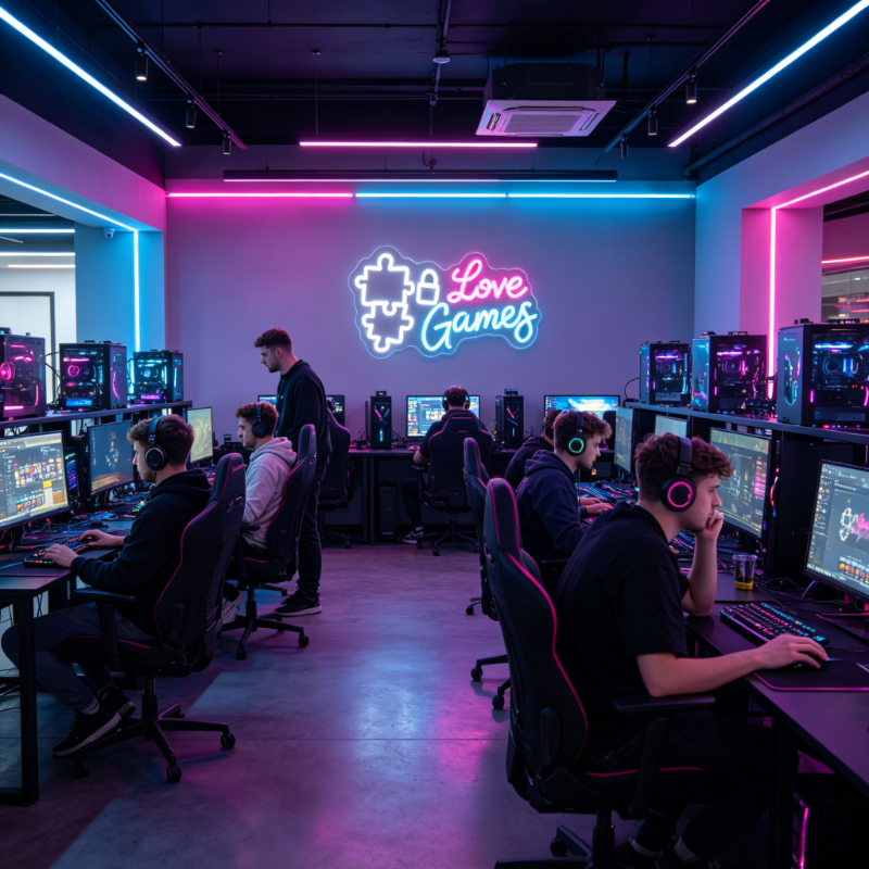 Love Games Neon Sign LED Gamin – обзор и цена Desk Setup Videos