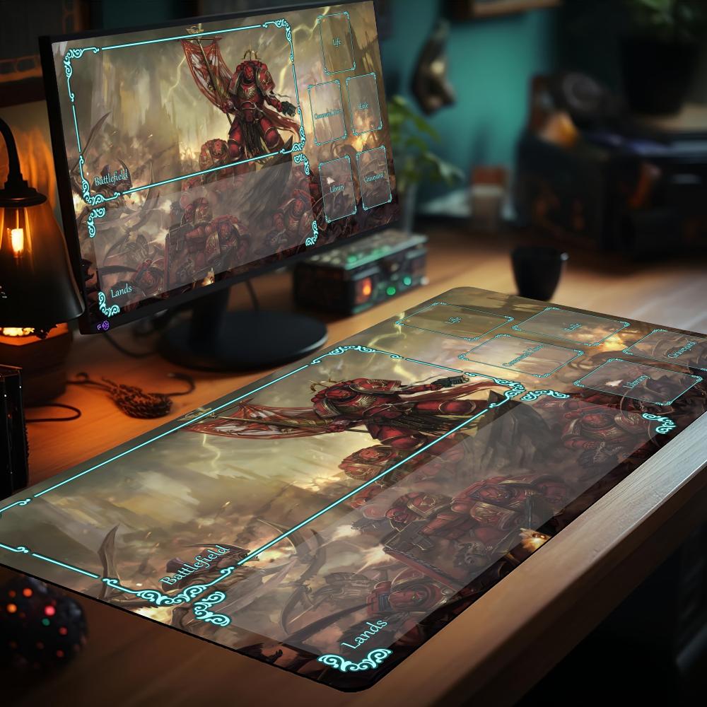 Magic Card Gaming Mat with zon – обзор и цена Desk Setup Red