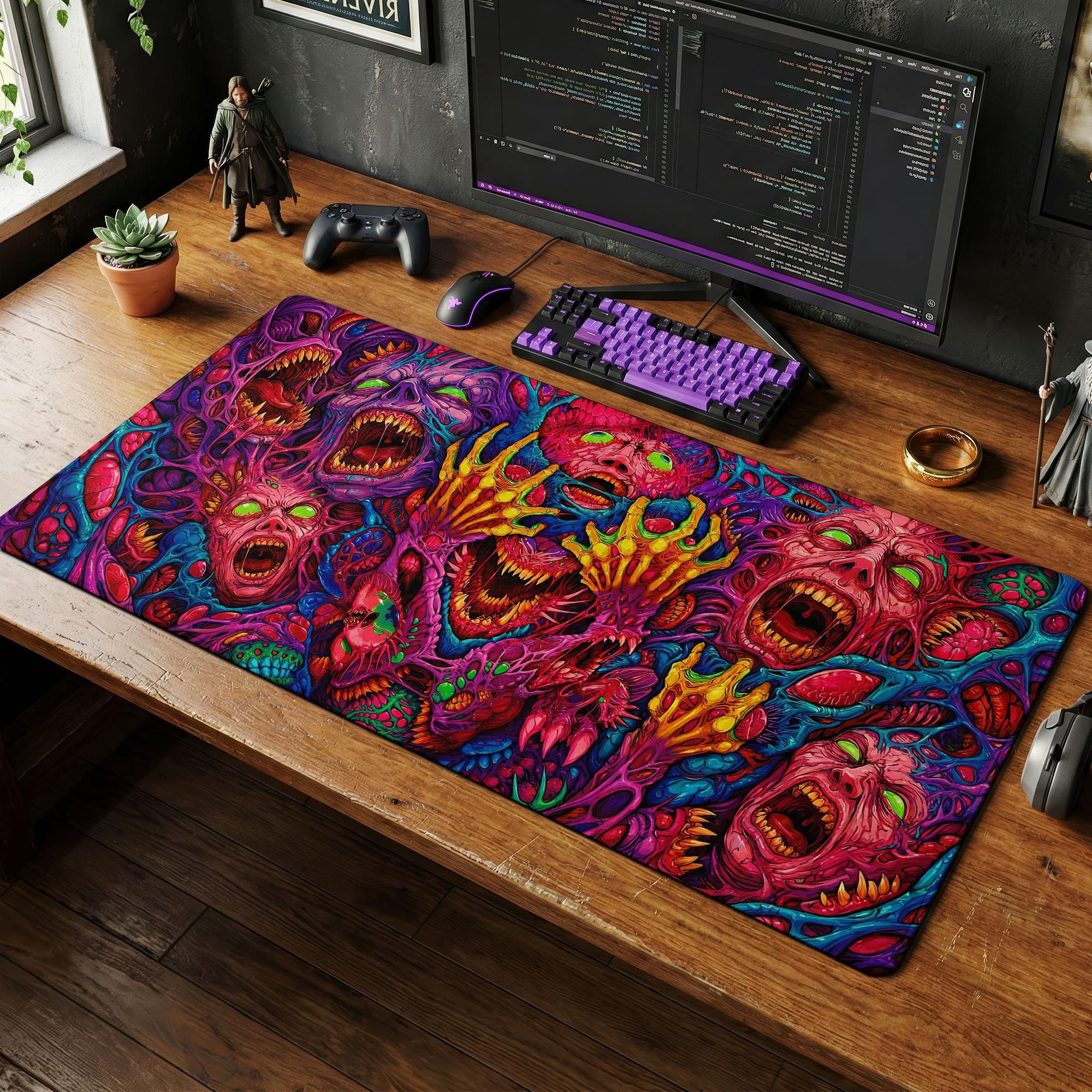 Japan Red Mouse Pad Neon Gore  – обзор и цена Desk Setup Red
