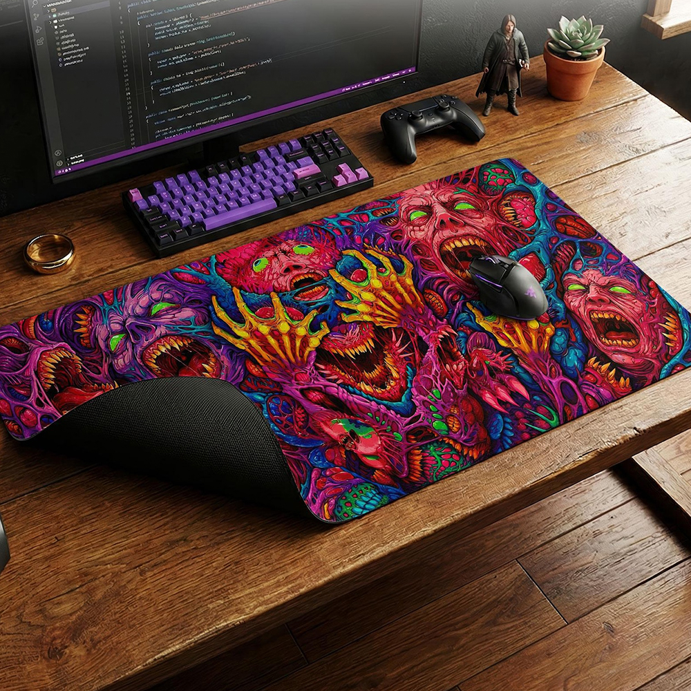 Japan Red Mouse Pad Neon Gore  – обзор и цена Desk Setup Red
