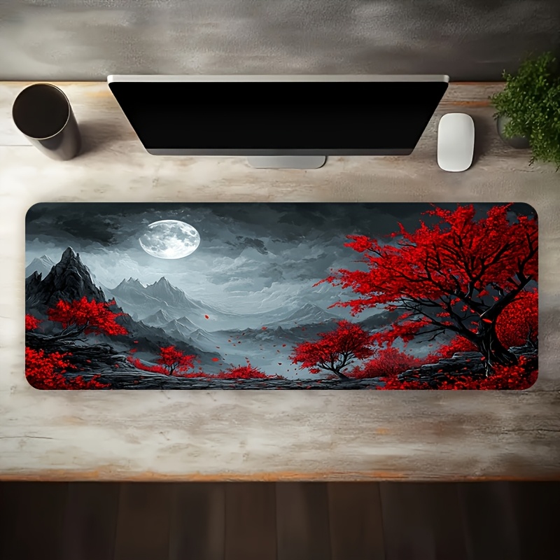 Red Tree Moon Landscape Extend – обзор и цена Desk Setup Red