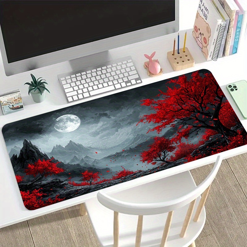 Red Tree Moon Landscape Extend – обзор и цена Desk Setup Red