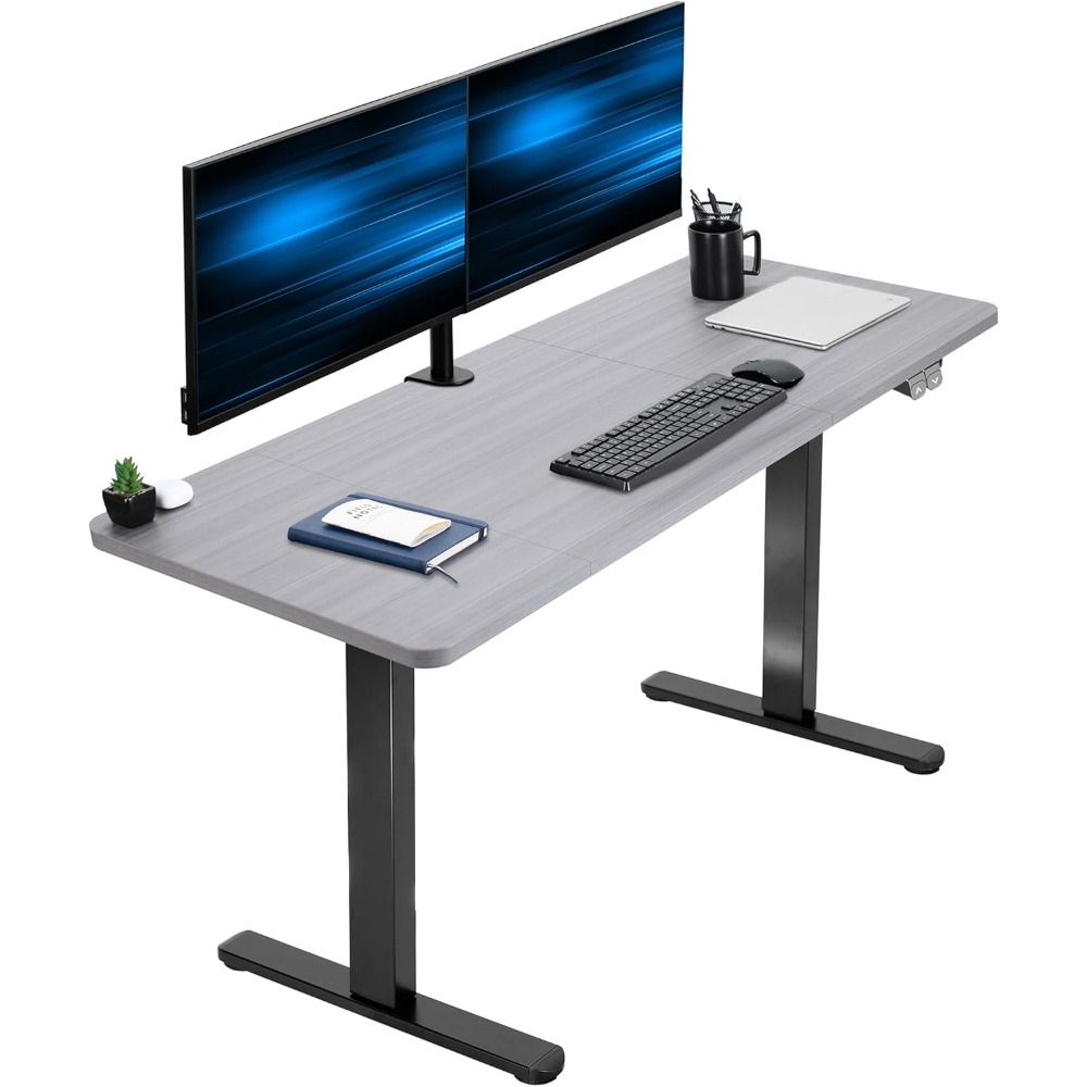 VIVO Electric 60 x 24 inch Sta – обзор и цена Desk Setup Black And Wood