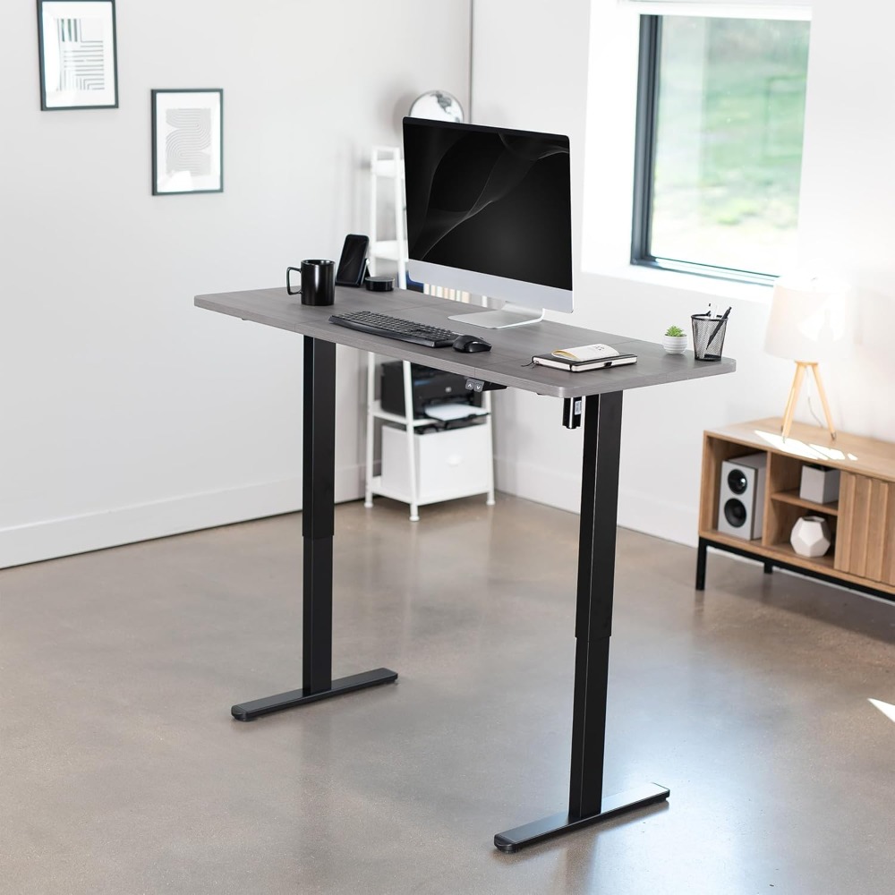 VIVO Electric 60 x 24 inch Sta – обзор и цена Desk Setup Black And Wood