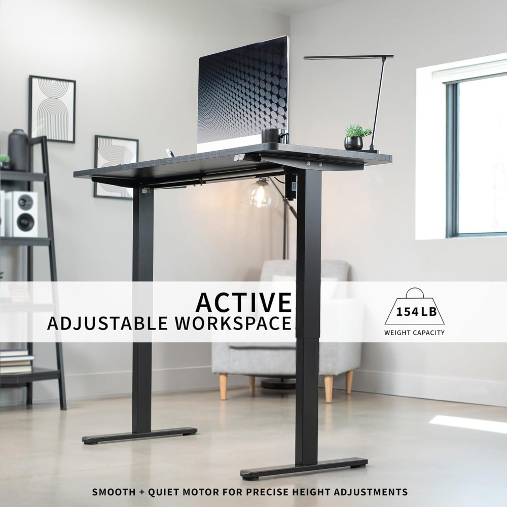 VIVO Electric 60 x 24 inch Sta – обзор и цена Desk Setup Black And Wood
