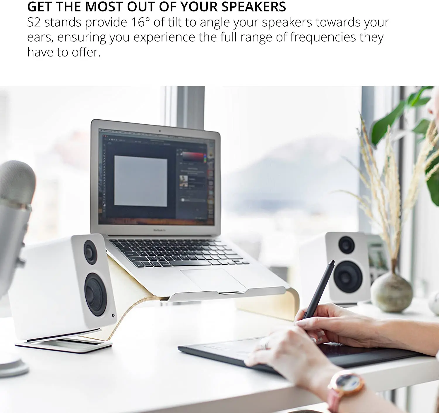 2pcs Desktop Speaker Stands fo – обзор и цена Speaker Desk Setup