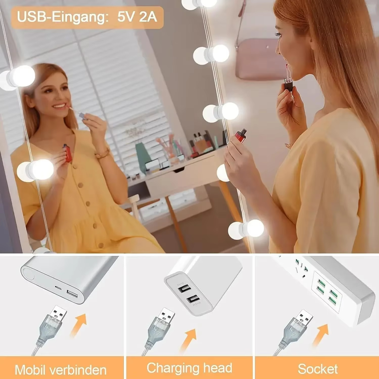 10LED Makeup Mirror Light Bulb – обзор и цена Desk Setup Lamp