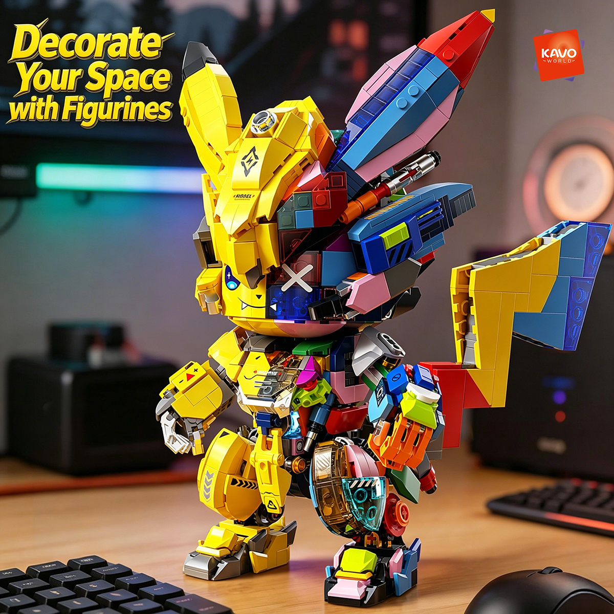 KAVOWORLD 1505 PCS DIY Mecha A – обзор и цена Desk Setup Anime