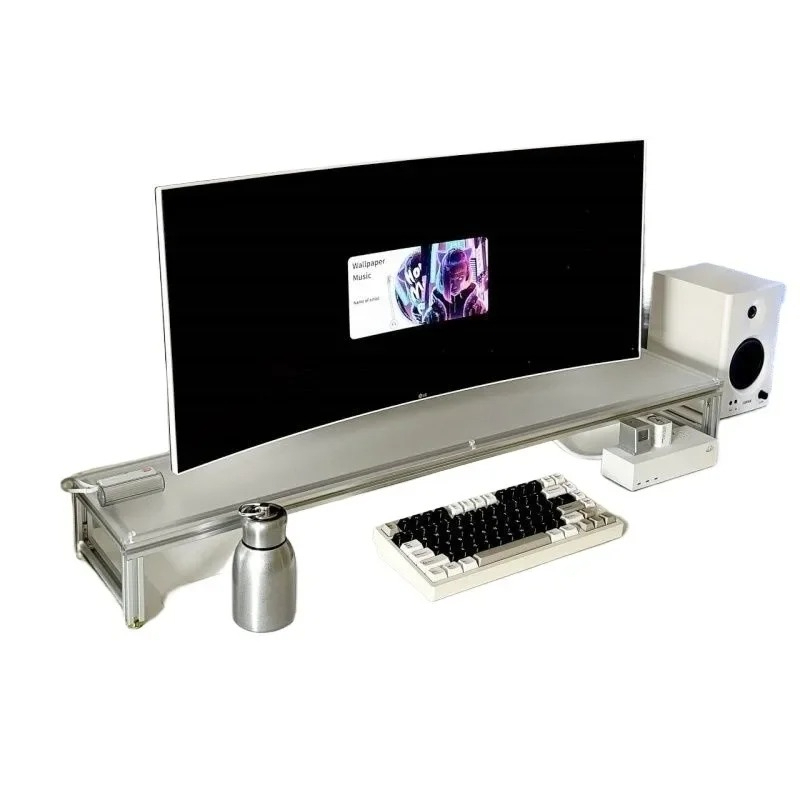 Aluminum Monitor Stand Acrylic – обзор и цена Desk Setup Monitor And Laptop