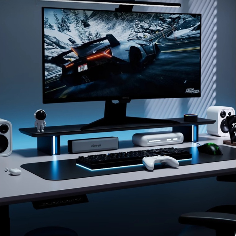 RGB Monitor Stand Ergonomic Co – обзор и цена Desk Setup Monitor And Laptop