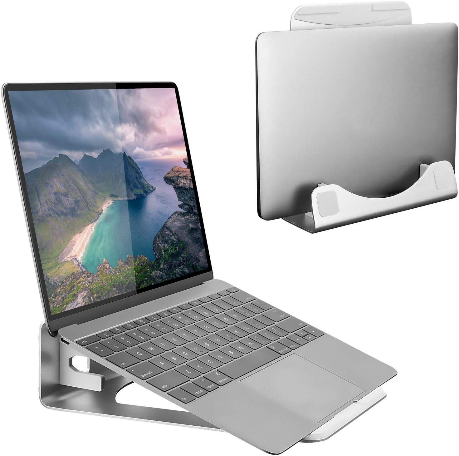 Vertical Laptop Stand for Desk – обзор и цена Desk Setup Monitor And Laptop