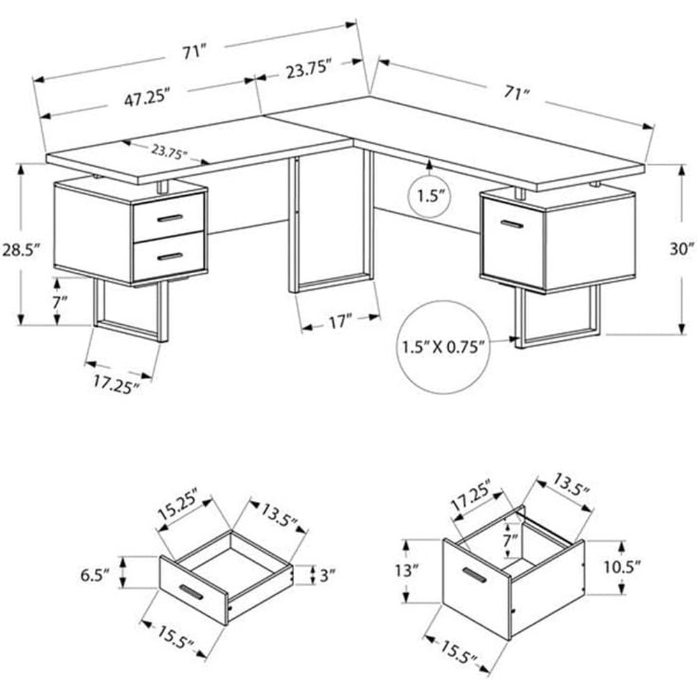 L-Shaped 70 Computer Desk with – обзор и цена Desk Setup Black And Wood