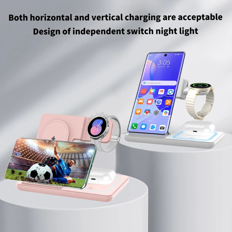 3 in 1 Foldable Wireless Charg – обзор и цена Desk Setup Apple