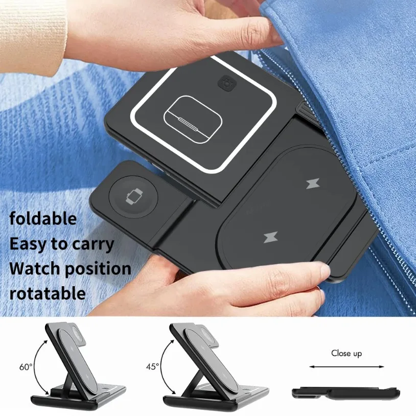 3 in 1 Foldable Wireless Charg – обзор и цена Desk Setup Apple