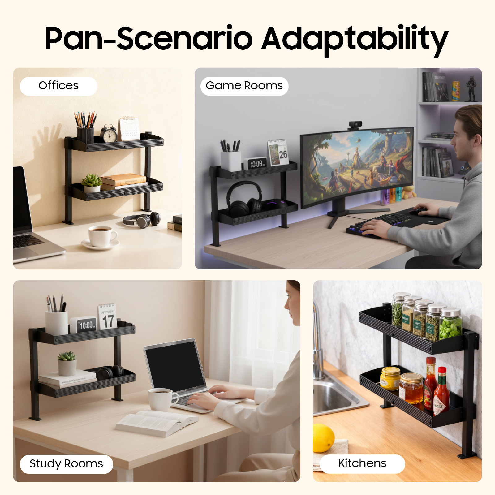 2-Tier Desk Shelf, Expandable  – обзор и цена Desk Setup Shelf