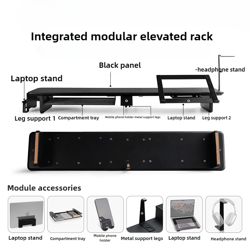 Modular Monitor Riser Stand Er – обзор и цена Desk Setup Black And Wood