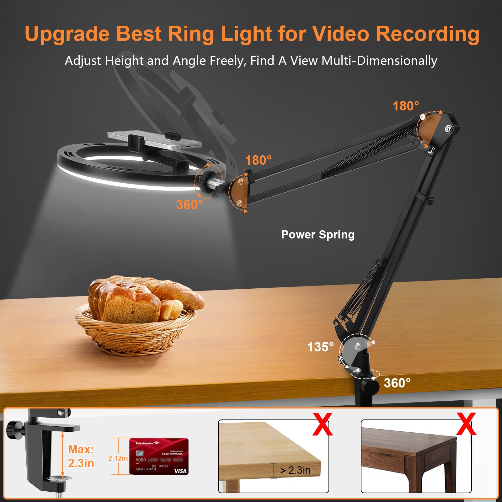 Nice Overhead Tripod With Ring – обзор и цена Desk Setup Lamp