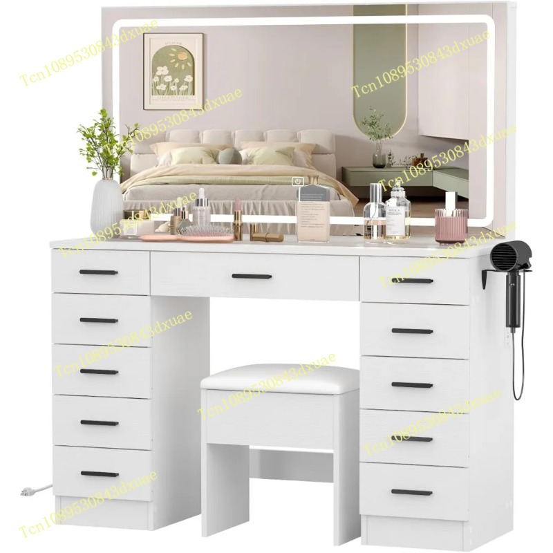 Glass Top Makeup Table with Mi – обзор и цена Desk Setup Lamp