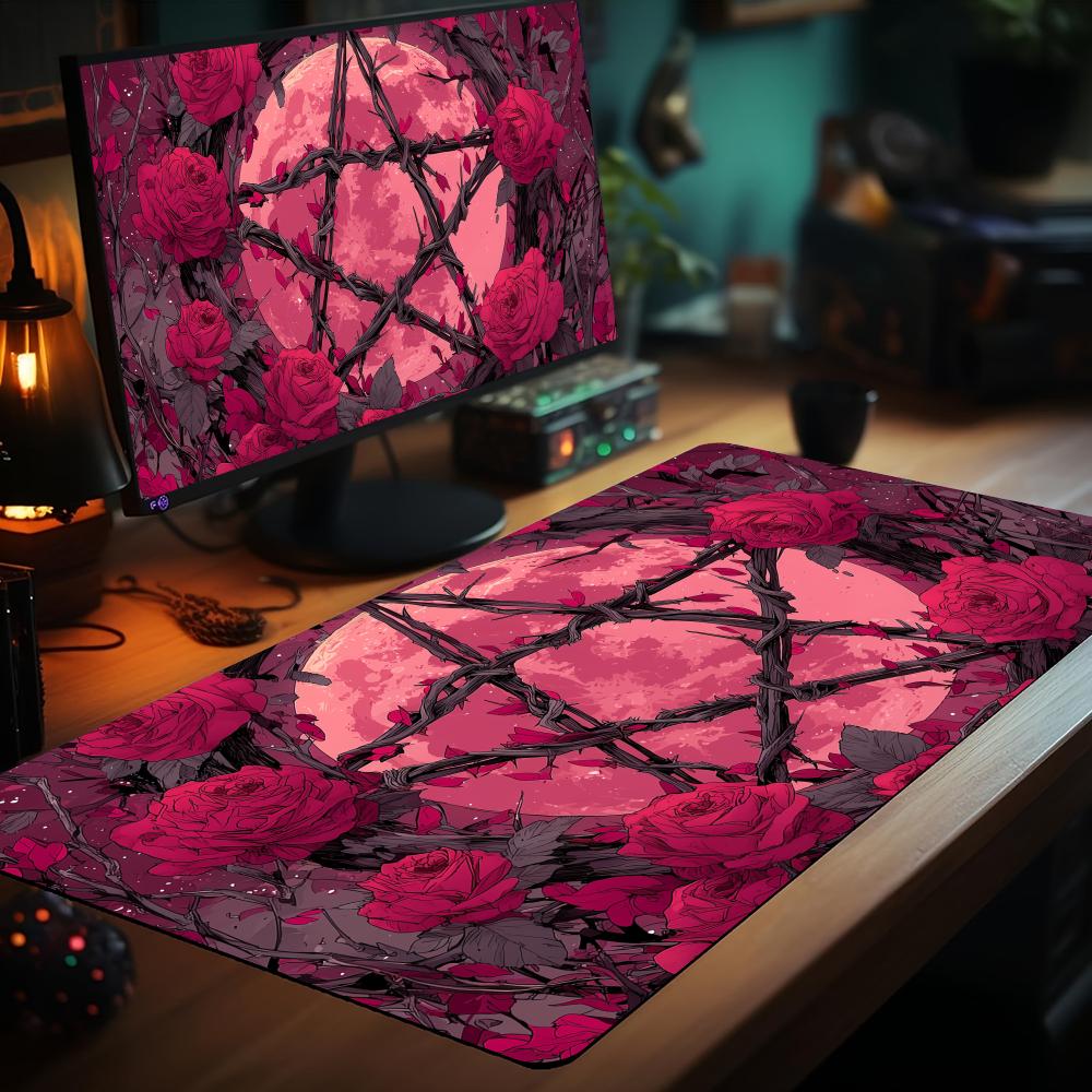 Romantic flowers and red moon  – обзор и цена Desk Setup Red