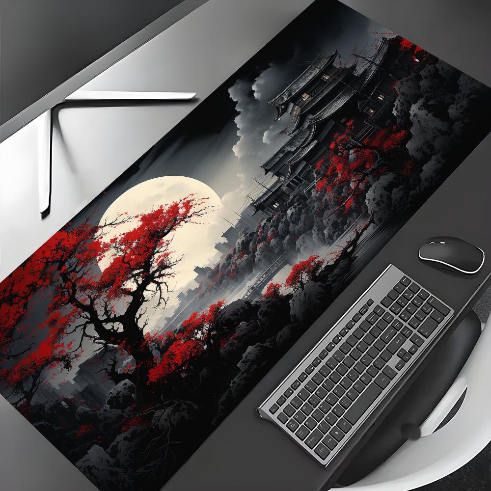 Red and black art landscapes l – обзор и цена Desk Setup Red