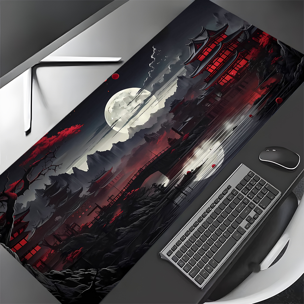 Red and black art landscapes l – обзор и цена Desk Setup Red