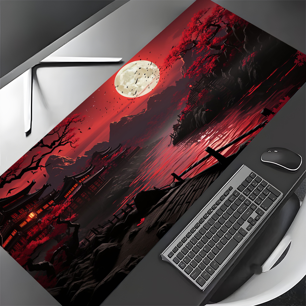 Red and black art landscapes l – обзор и цена Desk Setup Red