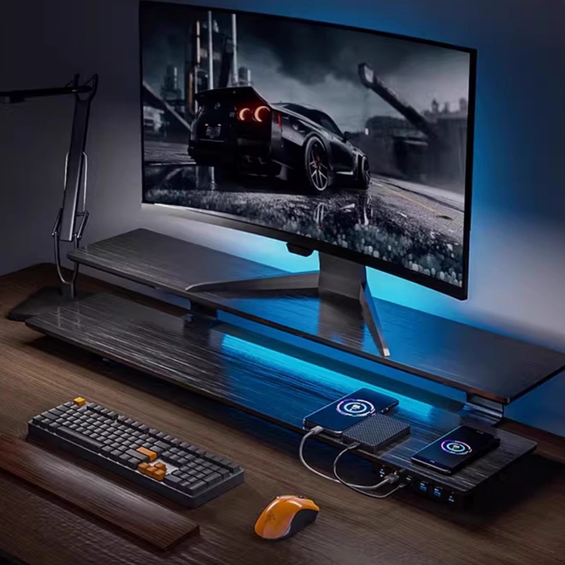 Solid Wood Gaming Desk Top wit – обзор и цена Desk Setup Usb Hub