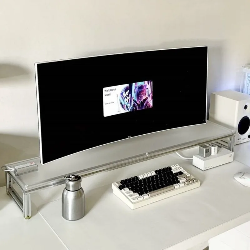 Aluminum Monitor Stand Acrylic – обзор и цена Desk Setup Monitor And Laptop