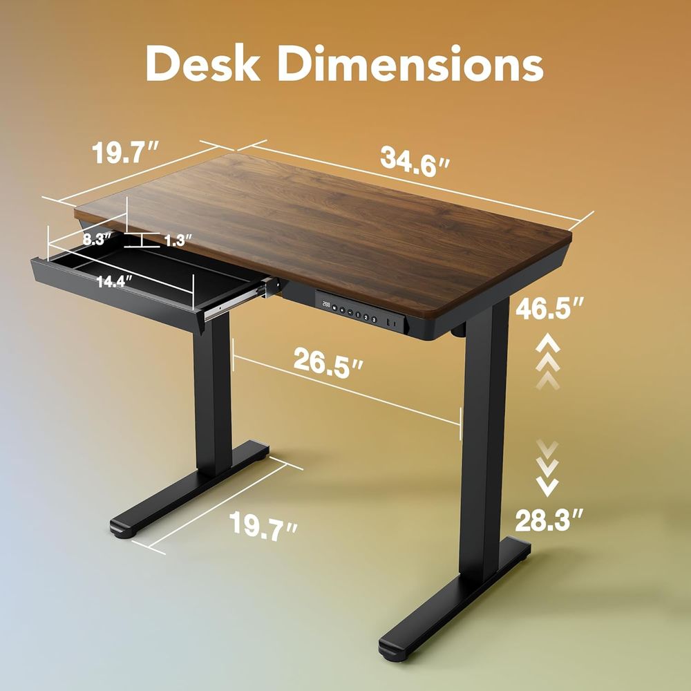 35 x 20 Inch Electric Height A – обзор и цена Desk Setup Black And Wood