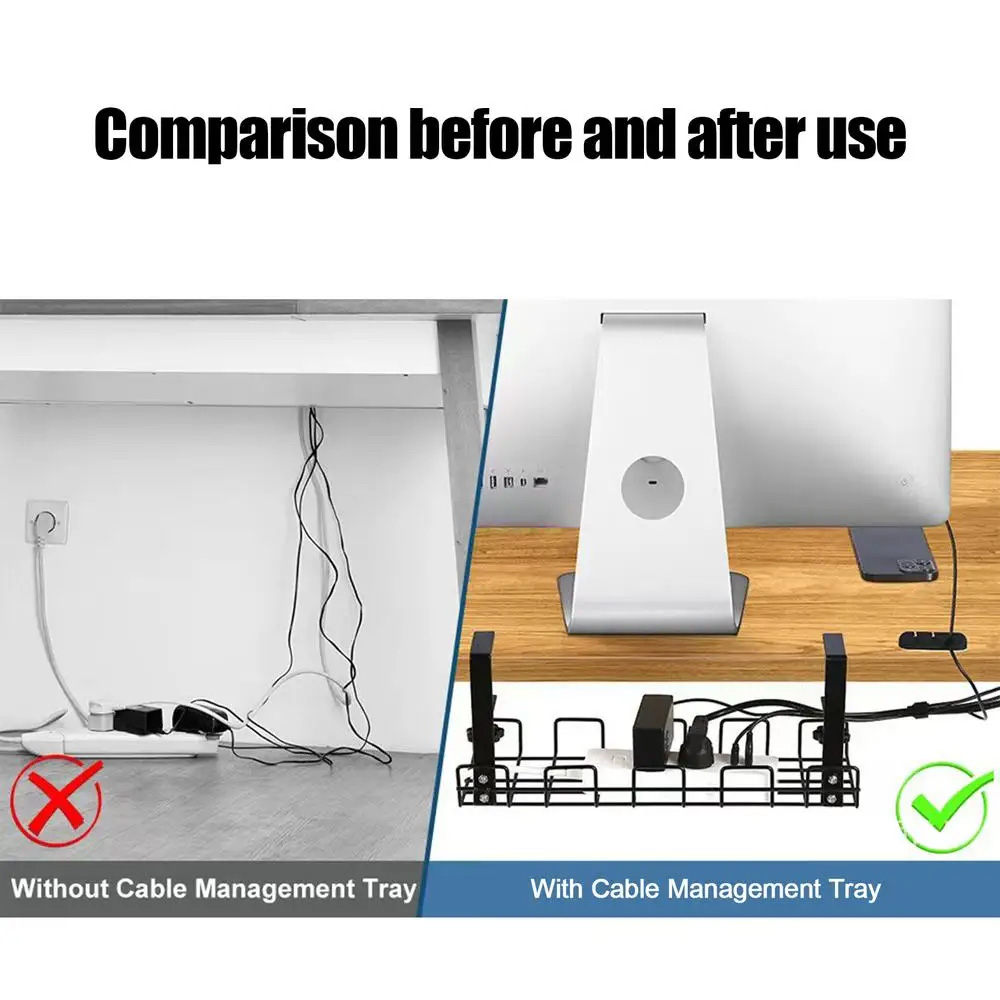 Cable Management Box Under Des – обзор и цена Desk Setup Shelf