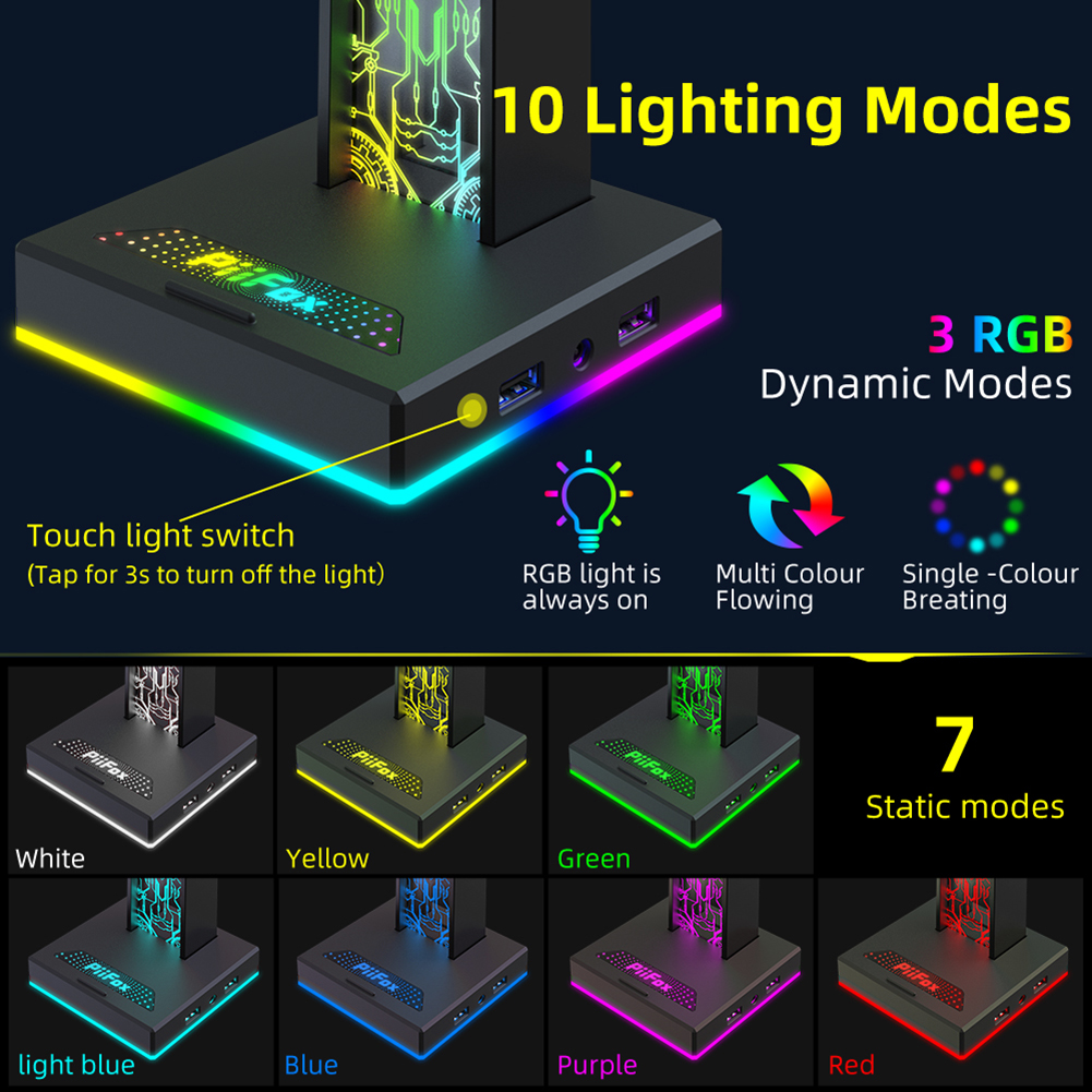 RGB Gaming Headphone Stand Dua – обзор и цена Desk Setup Lamp