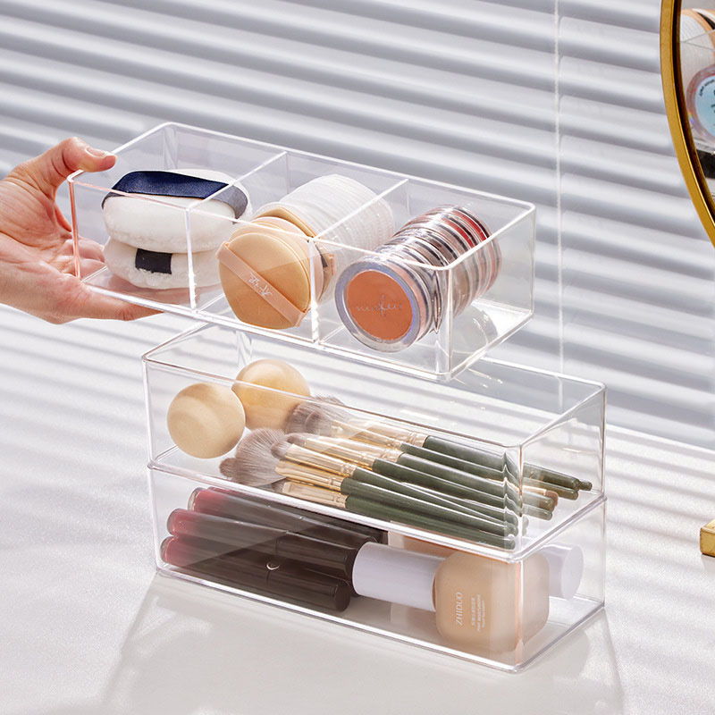Acrylic Cosmetics Storage Box  – обзор и цена Desk Setup Organization
